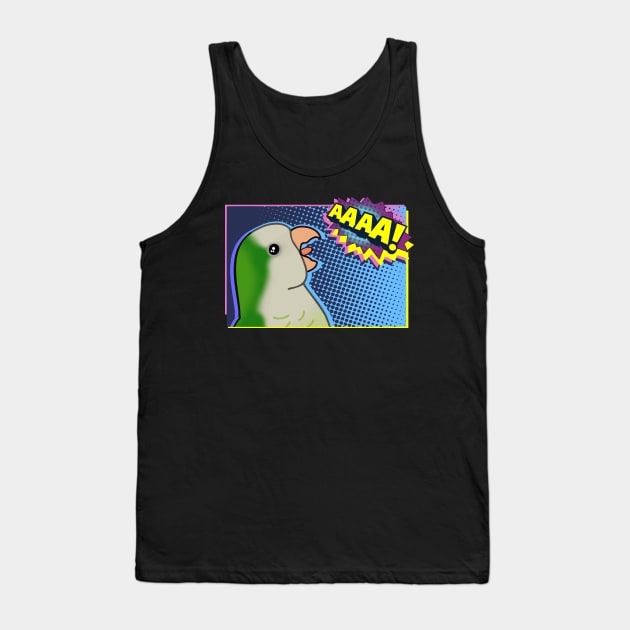 Funny Quaker Parrot Comic Cartoon Tank Top by FandomizedRose